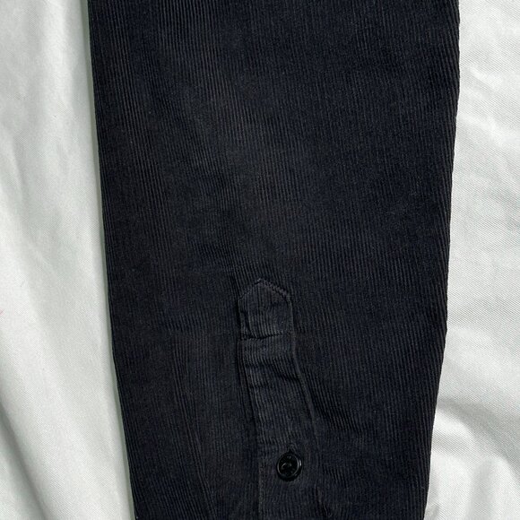 Buck Mason Corduroy Shirt Men's Medium Black Long Sleeve Front Pocket - Picture 10 of 11